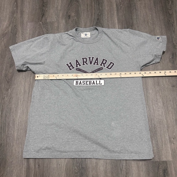 Vintage Champion Harvard Baseball Gray Short Sleeve Shirt Men’s Sz Large Tee - Picture 5 of 7